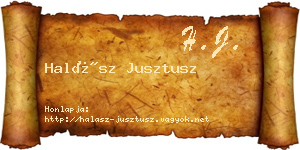Halász Jusztusz névjegykártya